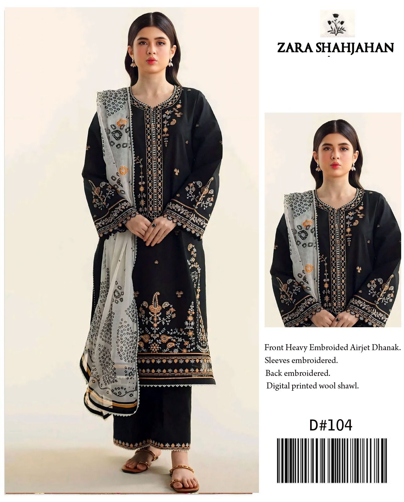 Zara Shahjahan Hit Code Dhanak Embroidered Collection