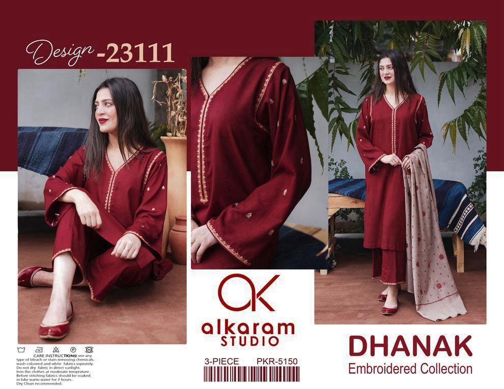 Asling Hit Code Premium Dhanak Embroidered 1231