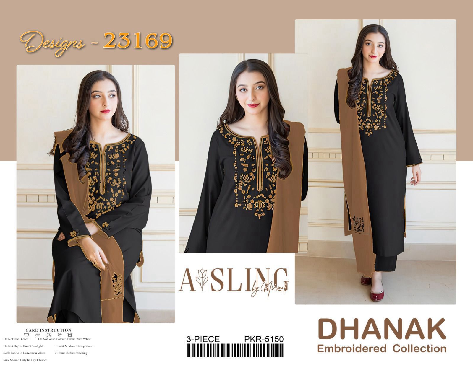 Asling Hit Code Premium Dhanak Embroidered 1231