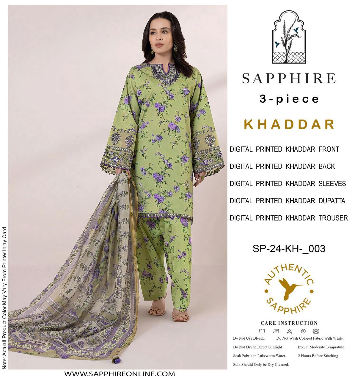 Sapphire Luxury Khaddar Hit Code